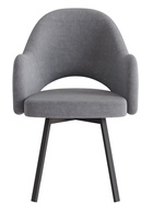 Стул «КЛЕО», сиденье «Парма 1014», ножки поворотные «РИЛЛИ», цвет асфальт/чёрный матовый - Фото 1