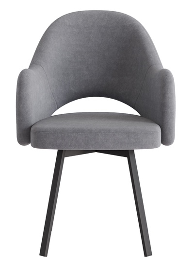 Стул КЛЕО сиденье Парма 1014 асфальт/ножки РИЛЛИ поворотные/черный матовый