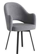 Стул «КЛЕО», сиденье «Парма 1014», ножки поворотные «РИЛЛИ», цвет асфальт/чёрный матовый - Фото 2