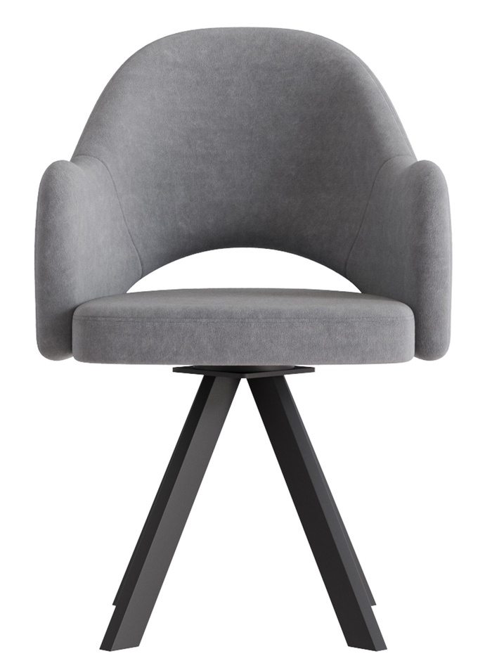 Стул «КЛЕО», сиденье «Парма 1014», ножки «РОДЕО», цвет асфальт/чёрный матовый - Фото 1