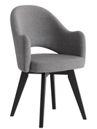 Стул КЛЕО сиденье Парма 1014 асфальт/ножки СТАНДАРТ МАССИВ/черный - Фото 1