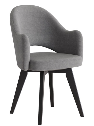 Стул КЛЕО сиденье Парма 1014 асфальт/ножки СТАНДАРТ МАССИВ/черный