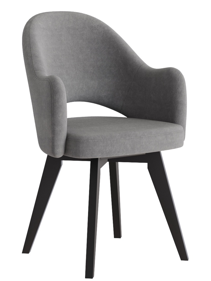 Стул «КЛЕО», сиденье «Парма 1014», ножки «СТАНДАРТ МАССИВ», цвет асфальт/чёрный - Фото 1