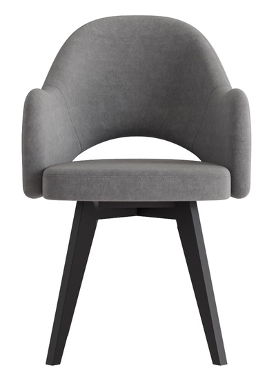 Стул «КЛЕО», сиденье «Парма 1014», ножки «СТАНДАРТ МАССИВ», цвет асфальт/чёрный