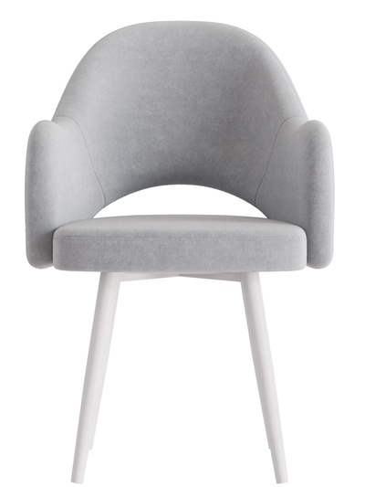 Стул «КЛЕО», сиденье «Парма 1013», ножки «СТЕЛС МЕТАЛЛ», цвет серый/белый матовый
