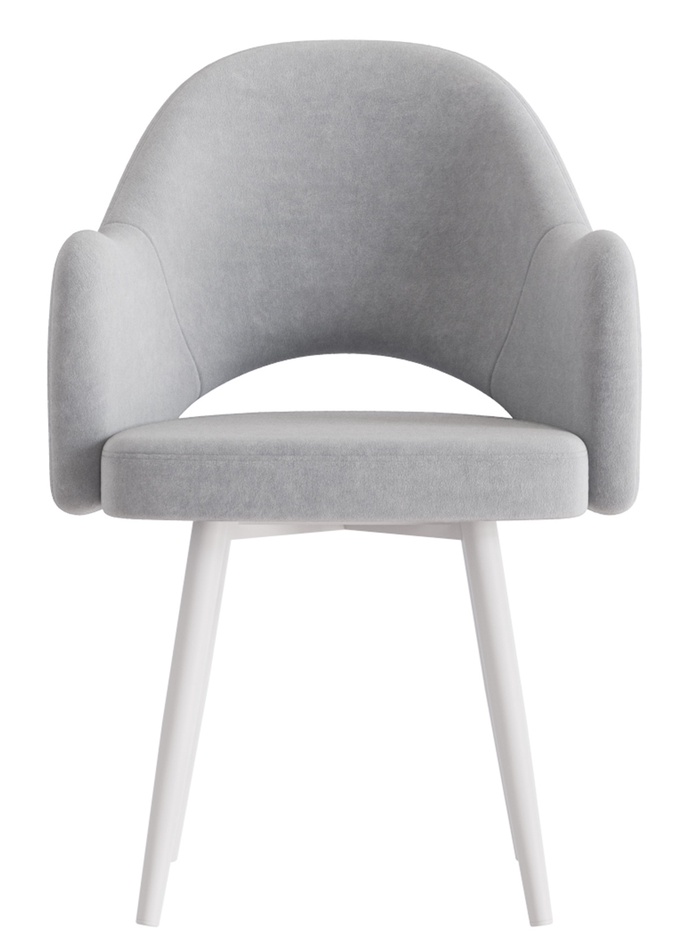 Стул «КЛЕО», сиденье «Парма 1013», ножки «СТЕЛС МЕТАЛЛ», цвет серый/белый матовый - Фото 1