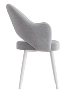 Стул КЛЕО сиденье Парма 1013 серый/ножки СТЕЛС МЕТАЛЛ/белый матовый - Фото 3