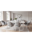 Стул «КЛЕО», сиденье «Парма 1013», ножки «СТЕЛС МЕТАЛЛ», цвет серый/белый матовый - Фото 5