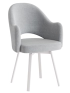 Стул «КЛЕО», сиденье «Парма 1013», ножки поворотные «РИЛЛИ», цвет серый/белый матовый - Фото 2