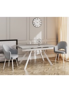 Стул КЛЕО сиденье Парма 1013 серый/ножки РИЛЛИ поворотные/белый матовый - Фото 5