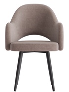 Стул КЛЕО сиденье Парма 1004 какао/ножки СТЕЛС МЕТАЛЛ/черный матовый - Фото 1