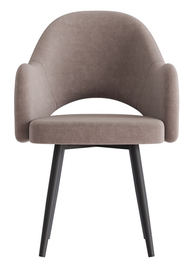 Стул КЛЕО сиденье Парма 1004 какао/ножки СТЕЛС МЕТАЛЛ/черный матовый