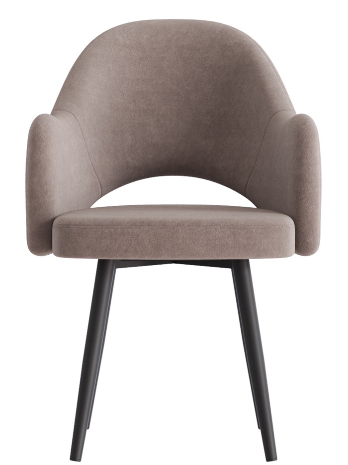Стул КЛЕО сиденье Парма 1004 какао/ножки СТЕЛС МЕТАЛЛ/черный матовый - Фото 1