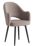 Стул КЛЕО сиденье Парма 1004 какао/ножки СТЕЛС МЕТАЛЛ/черный матовый - Фото 2