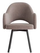 Стул КЛЕО сиденье Парма 1004 какао/ножки РИЛЛИ поворотные/черный матовый - Фото 1