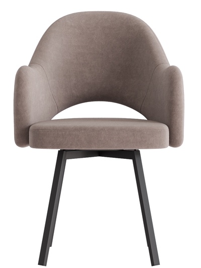 Стул КЛЕО сиденье Парма 1004 какао/ножки РИЛЛИ поворотные/черный матовый