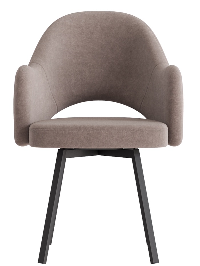 Стул «КЛЕО», сиденье «Парма 1004», ножки поворотные «РИЛЛИ», цвет какао/чёрный матовый - Фото 1