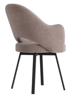 Стул КЛЕО сиденье Парма 1004 какао/ножки РИЛЛИ поворотные/черный матовый - Фото 4