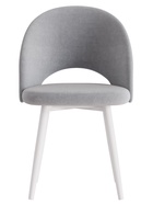Стул Шадэ сиденье Парма 1013 серый/ножки СТЕЛС МЕТАЛЛ/белый матовый - Фото 1