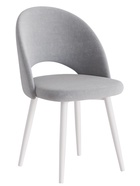 Стул Шадэ сиденье Парма 1013 серый/ножки СТЕЛС МЕТАЛЛ/белый матовый - Фото 2