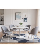 Стул Шадэ сиденье Парма 1013 серый/ножки СТЕЛС МЕТАЛЛ/белый матовый - Фото 5