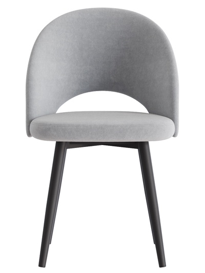 Стул Шадэ сиденье Парма 1013 серый/ножки СТЕЛС МЕТАЛЛ/черный матовый