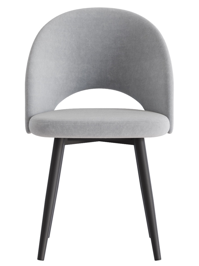 Стул Шадэ сиденье Парма 1013 серый/ножки СТЕЛС МЕТАЛЛ/черный матовый - Фото 1