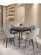 Стул Шадэ сиденье Парма 1013 серый/ножки РИЛЛИ поворотные/черный матовый - Фото 5