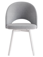 Стул Шадэ сиденье Парма 1013 серый/ножки РИЛЛИ поворотные/белый матовый - Фото 1