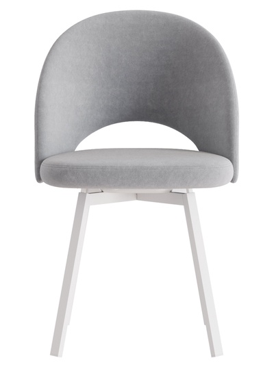 Стул Шадэ сиденье Парма 1013 серый/ножки РИЛЛИ поворотные/белый матовый