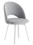Стул Шадэ сиденье Парма 1013 серый/ножки РИЛЛИ поворотные/белый матовый - Фото 2