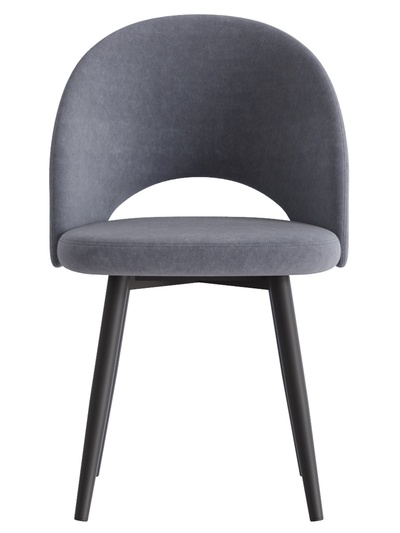 Стул Шадэ сиденье Парма 1016 темно-серый/ножки СТЕЛС МЕТАЛЛ/черный матовый
