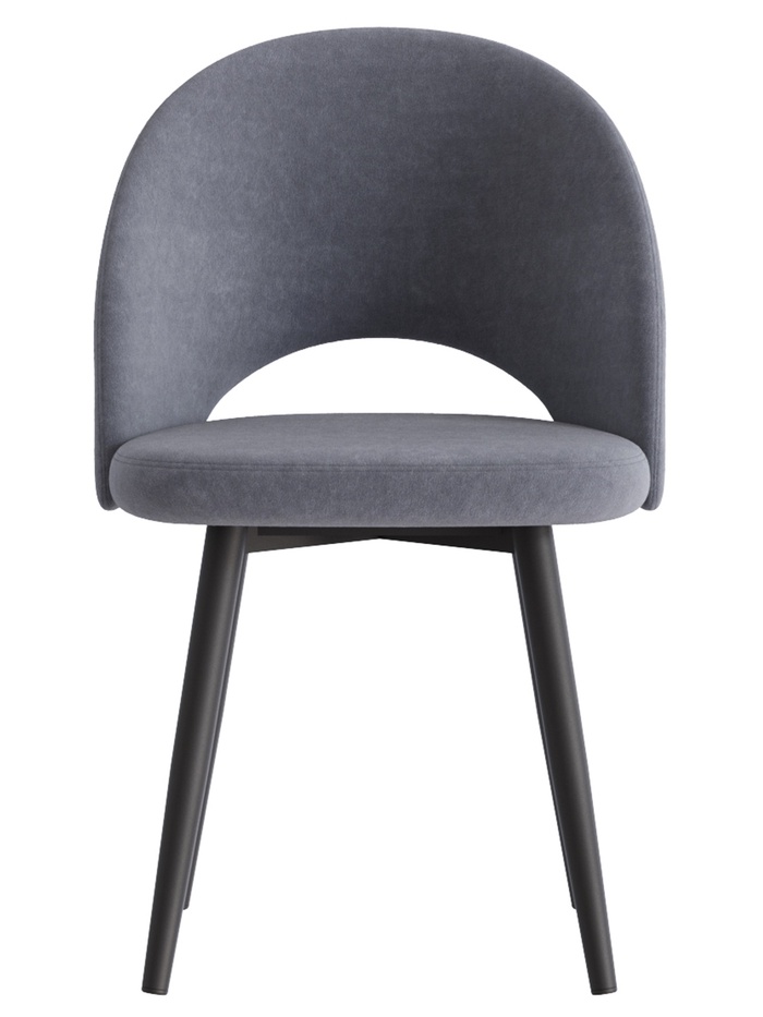 Стул Шадэ сиденье Парма 1016 темно-серый/ножки СТЕЛС МЕТАЛЛ/черный матовый - Фото 1