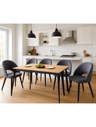 Стул Шадэ сиденье Парма 1016 темно-серый/ножки СТЕЛС МЕТАЛЛ/черный матовый - Фото 5