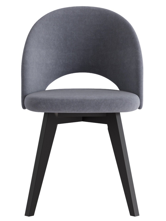 Стул Шадэ сиденье Парма 1016 темно-серый/ножки СТАНДАРТ МАССИВ/черный матовый - Фото 1