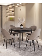 Стул «Шадэ», сиденье «Парма 1004», ножки поворотные «РИЛЛИ», цвет какао/чёрный матовый - Фото 5