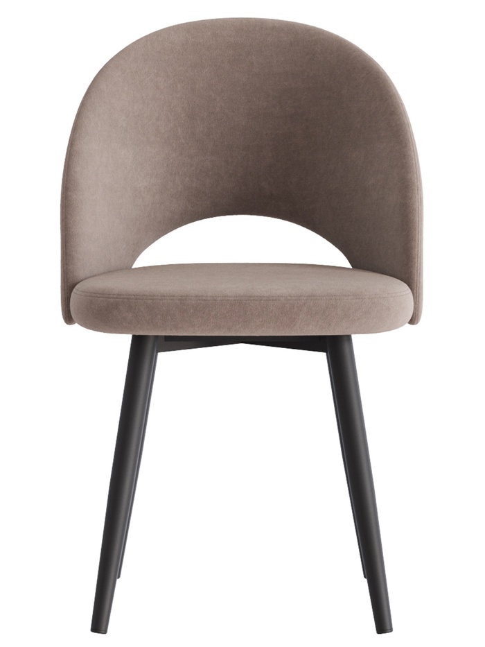 Стул «Шадэ», сиденье «Парма 1004», ножки «СТЕЛС МЕТАЛЛ», цвет какао/чёрный матовый - Фото 1