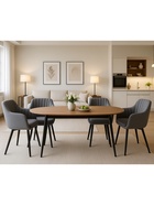 Стул Тревис XL сиденье Парма 1014 асфальт/ножки СТЕЛС МЕТАЛЛ/черный матовый - фото 14952471