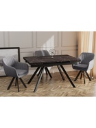 Стул Тревис XL сиденье Парма 1014 асфальт/ножки РОДЕО/черный матовый - фото 14952481