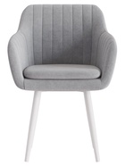 Стул Тревис XL сиденье Парма 1013 серый/ножки СТЕЛС МЕТАЛЛ/белый матовый - Фото 1