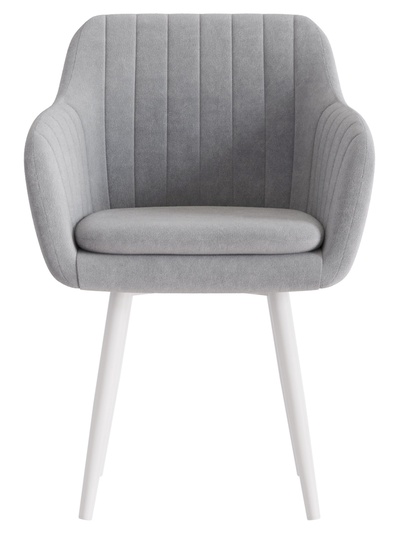 Стул Тревис XL сиденье Парма 1013 серый/ножки СТЕЛС МЕТАЛЛ/белый матовый