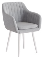 Стул Тревис XL сиденье Парма 1013 серый/ножки СТЕЛС МЕТАЛЛ/белый матовый - Фото 2