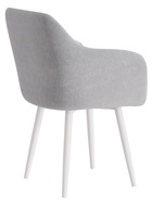 Стул Тревис XL сиденье Парма 1013 серый/ножки СТЕЛС МЕТАЛЛ/белый матовый - Фото 4