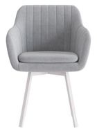 Стул Тревис XL сиденье Парма 1013 серый/ножки РИЛЛИ поворотные/белый матовый - Фото 1