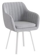 Стул Тревис XL сиденье Парма 1013 серый/ножки РИЛЛИ поворотные/белый матовый - Фото 2