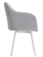 Стул Тревис XL сиденье Парма 1013 серый/ножки РИЛЛИ поворотные/белый матовый - Фото 3