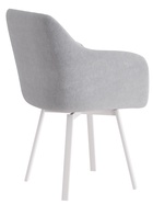 Стул Тревис XL сиденье Парма 1013 серый/ножки РИЛЛИ поворотные/белый матовый - Фото 4