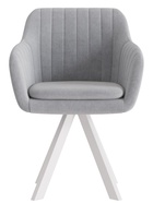 Стул Тревис XL сиденье Парма 1013 серый/ножки РОДЕО/белый матовый - Фото 1