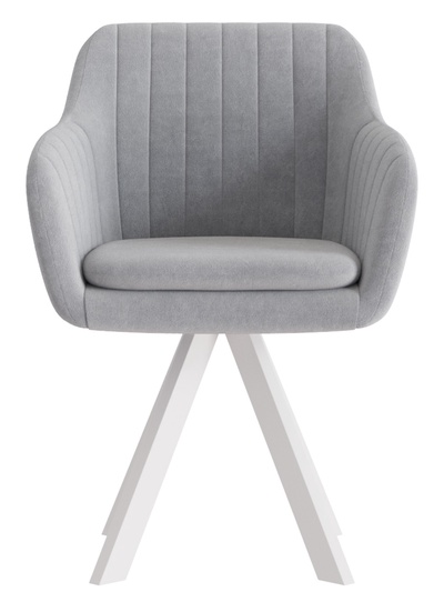 Стул Тревис XL сиденье Парма 1013 серый/ножки РОДЕО/белый матовый