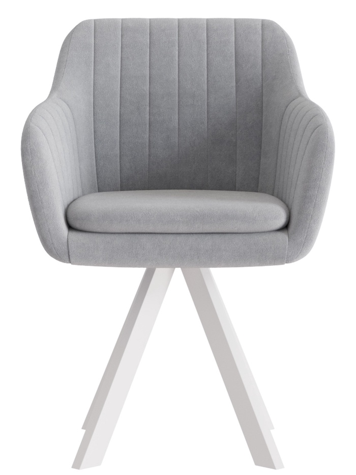 Стул Тревис XL сиденье Парма 1013 серый/ножки РОДЕО/белый матовый - Фото 1